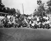 "Group at segregated beach - Virginia Key, Florida" 1945