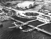 19-- Print of Pan American's Famous seaplane base in Miami FL