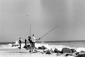 ca1937 Photo of Fisherman on the North Jetty