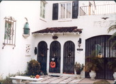 Home of Roxcy Bolton decorated for Halloween, 1970s