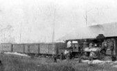 ca 1896 Photo of a Steam Locomotive at the Live Oak & Guldf Railway Co. Depot in Luraville