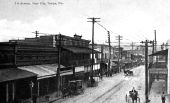 "View of 7th Avenue in Ybor City - Tampa, Florida" ca 1908